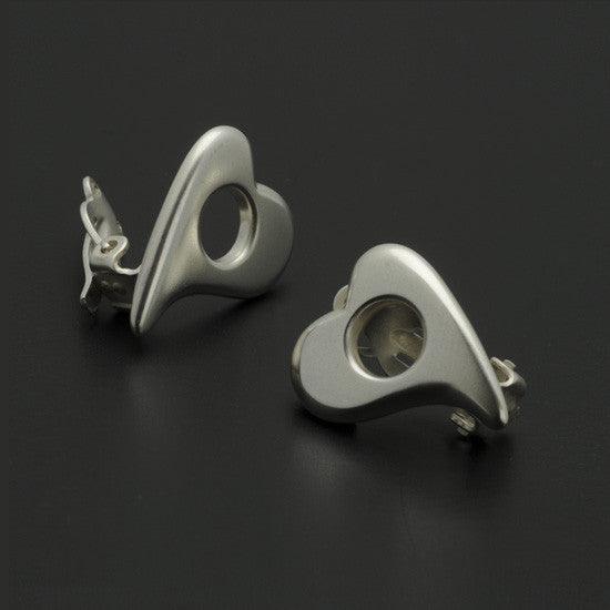 Amitie Silver Heart Clip-on Earring AEH24 - Annika Rutlin