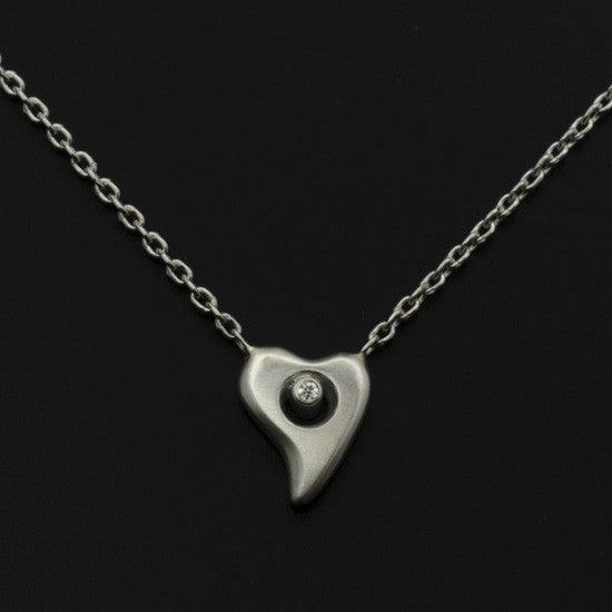 Amitie silver heart and diamond necklace ANH51 - Annika Rutlin