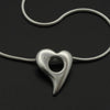 Amitie Silver Heart Diamond Pendant on Snake Chain ANH59D1 - Annika Rutlin