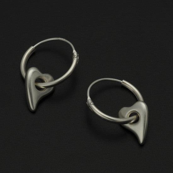 Amitie 11mm Silver Heart Sleeper Earring AEH22 - Annika Rutlin