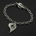 Amitie Solid Silver Heart Chain Bracelet ABH46 - Annika Rutlin