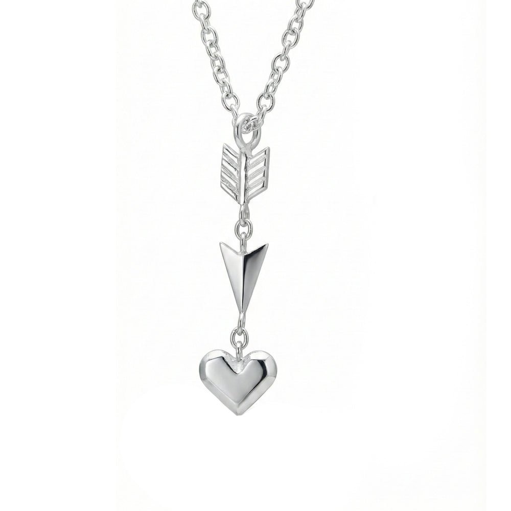 Arrow and Heart Articulated Pendant on Chain | Artemis | Solid Sterling Silver Necklace - Annika Rutlin