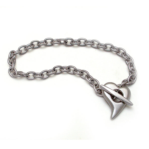 Annika Rutlin medium heart chain bracelet in silver