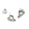 Annika Rutlin small matt heart stud earrings in sterling silver