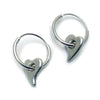 Easy to wear silver small heart hoop earrings by Annika Rutlin