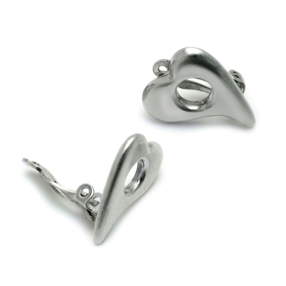 Amitie Silver Heart Clip-on Earring AEH24 - Annika Rutlin