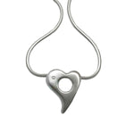 Annika Rutlin single diamond sterling silver 20mm heart pendant