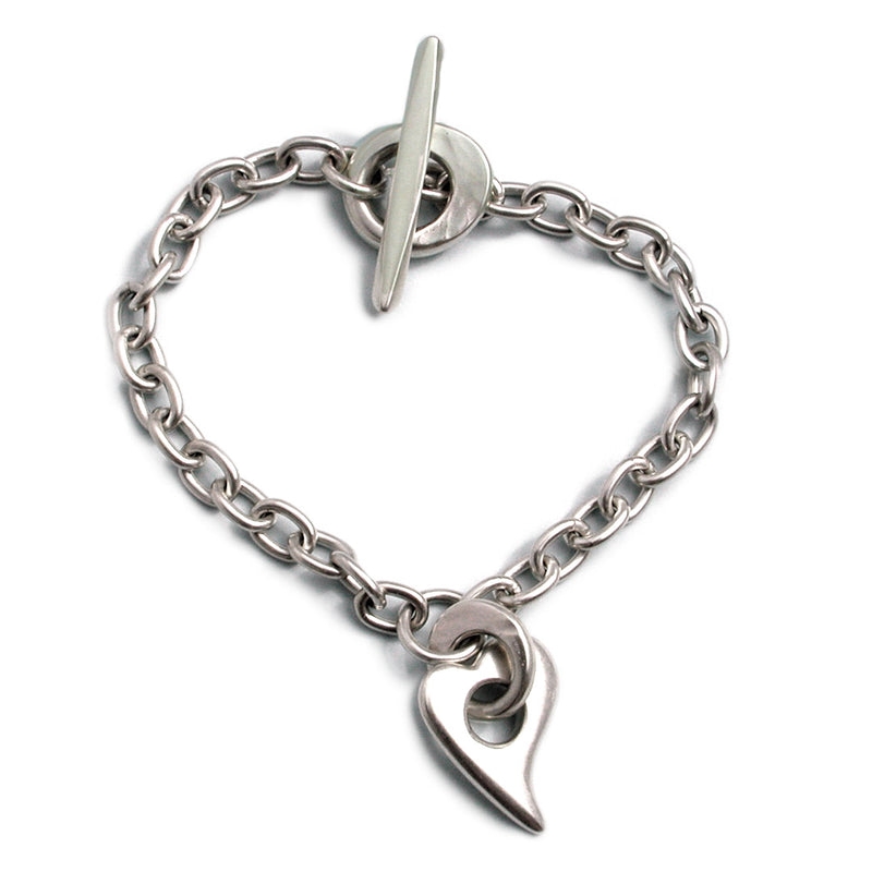 Annika Rutlin heart jewellery solid silver chain bracelet