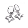 Annika Rutlin solid silver diamond set cross earrings sleeper hoops