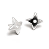 Solid silver 16mm stars stud earrings with central hole