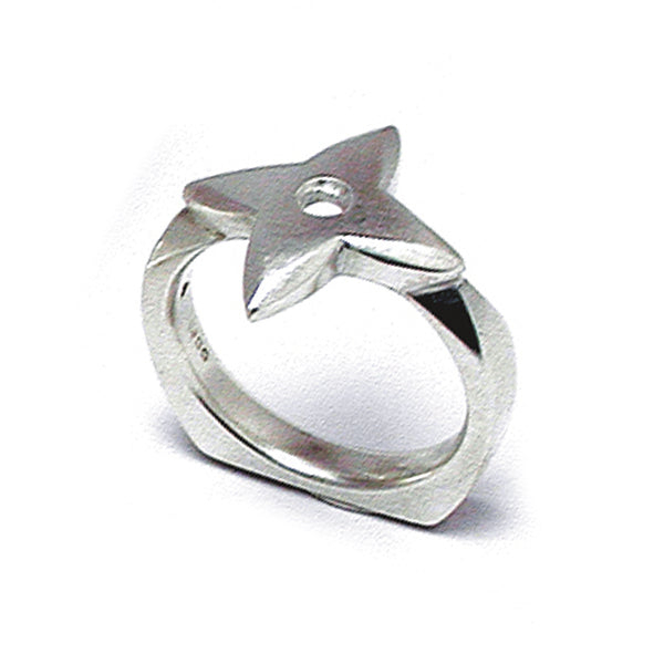 Annika Rutlin solid silver modern star ring in solid silver