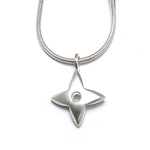 Annika Rutlin solid silver 16mm balanced cross pendant snake chain necklace