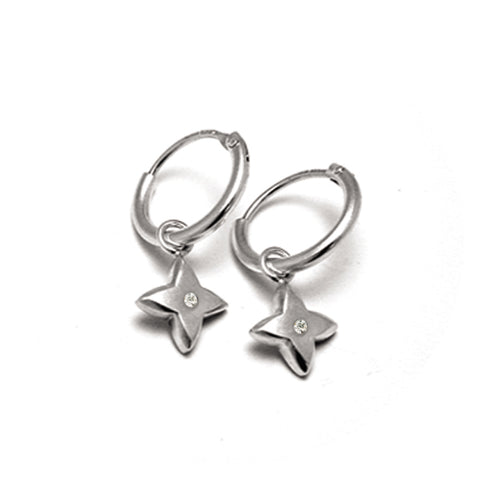 Annika Rutlin 1.5mm diamond set hoop star sleeper earrings