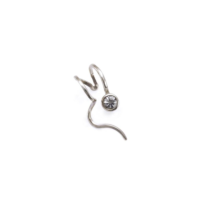 Goddess Tara white sapphire Balance ear cuff non piercing earrings WTE36 - Annika Rutlin