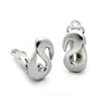 Annika Rutlin unusual wave clip on modern silver earrings