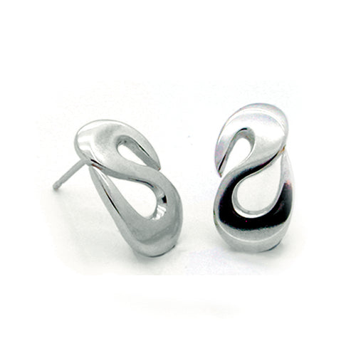 Annika Rutlin silver S wave modern silver stud earrings