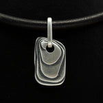 raw layered textured solid silver rectangular pendant by Annika Rutlin