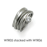 Goddess Tara Balance offset white sapphire silver ring WTR06 - Annika Rutlin
