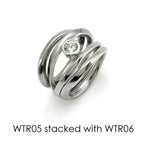 Goddess Tara Balance offset white sapphire silver ring WTR06 - Annika Rutlin