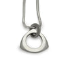 chunky triangular silver pendant on heavy silver snake chain designer jeweller Annika Rutlin