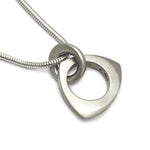 solid triangle shaped silver pendant for men on snake chain jeweller Annika Rutlin