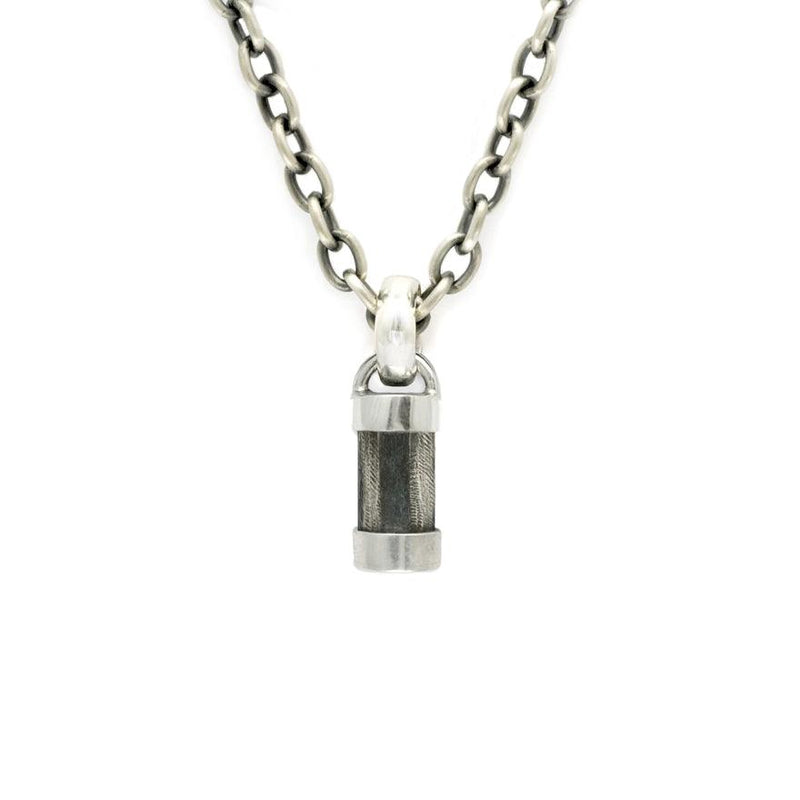 gents solid silver & leather pendant by designer Annika Rutlin. Ideal mens jewellery