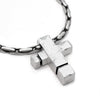 mens silver rugged square cross on chain by designer jeweller Annika Rutlin