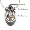 Annika Rutlin birthstone jewellery medium pendant choose your own gemstone combination. pendant in sterling silver