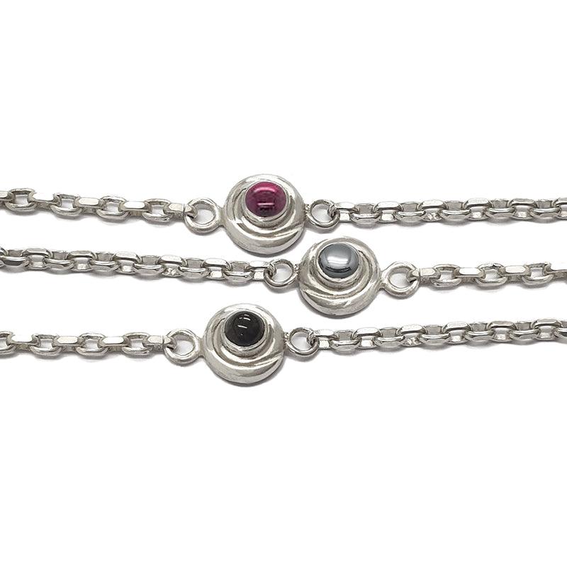 Kindred gemstone set swirl chain bracelet KB60 - Annika Rutlin