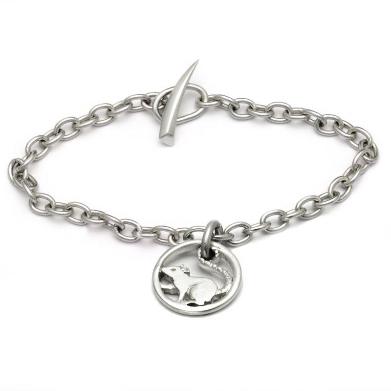 Running rat unusual modern geometric chain pendant bracelet Annika Rutlin