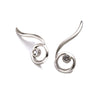 Unusual white sapphire swirl silver ear climbers jewellery by Annika Rutlin