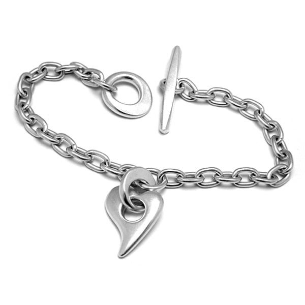 Amitie Solid Silver Heart Chain Bracelet ABH46 - Annika Rutlin