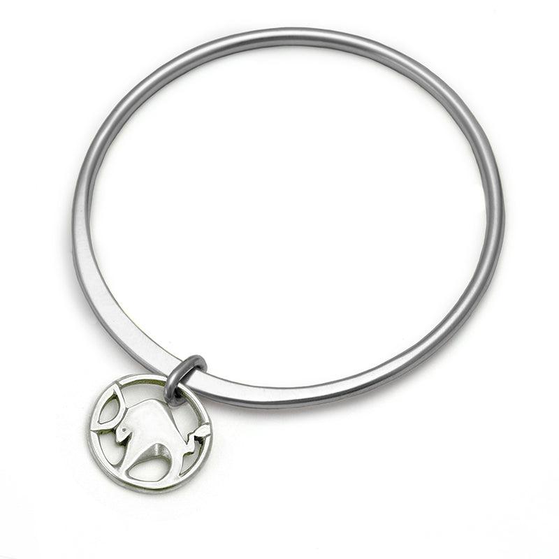Year of the metal ox or Taurus solid silver bangle by Annika Rutlin