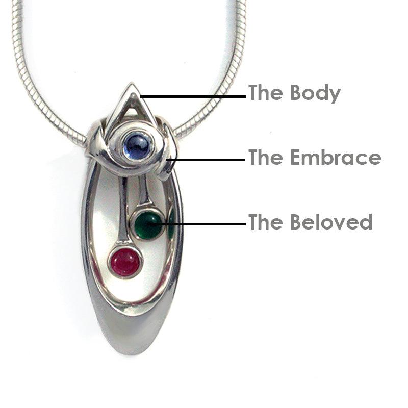 Kindred narrow double beloved semi-precious gemstone pendant KP52 snake chain - Annika Rutlin