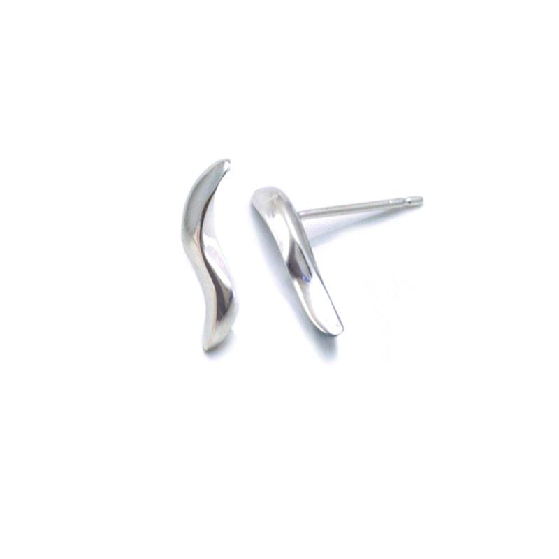 Goddess Tara Path small silver wave stud earrings WTE27 - Annika Rutlin