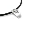 Annika Rutlin unique curved mens jewellery pendant sterling silver on leather