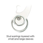 Creative layered circle silver earrings by designer jeweller Annika Rutlin