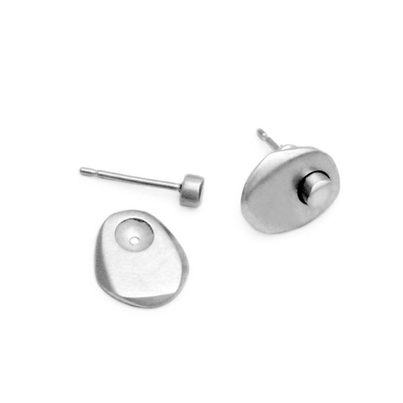 Cairn small stud earrings with flat pebble jacket CAE24 - Annika Rutlin