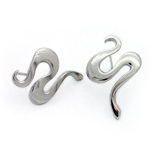 Annika Rutlin curving wave stud earrings in solid silver