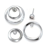 Annika Rutlin silver and white sapphire combination layered earrings Goddess Tara