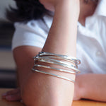 Annika Rutlin interlocked solid silver stacking bangles