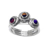 Annika Rutlin gemstone set stacking rings from the birthstone Kindred collection in sterling silver