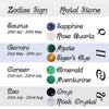 Annika Rutlin gemstone options representing horoscopes Taurus, Gemini, Cancer,Leo