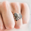Car01 silver Cairn collection stacking rings by Annika Rutlin