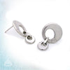 double pebble solid matt silver drop dangle earrings by Annika Rutlin