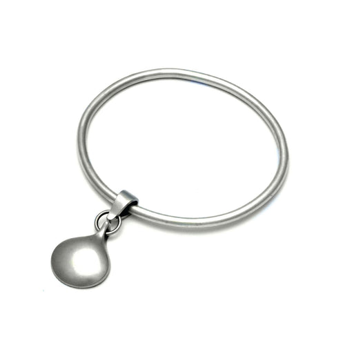 hanging silver tear droplet bangle from the Monsoon collection