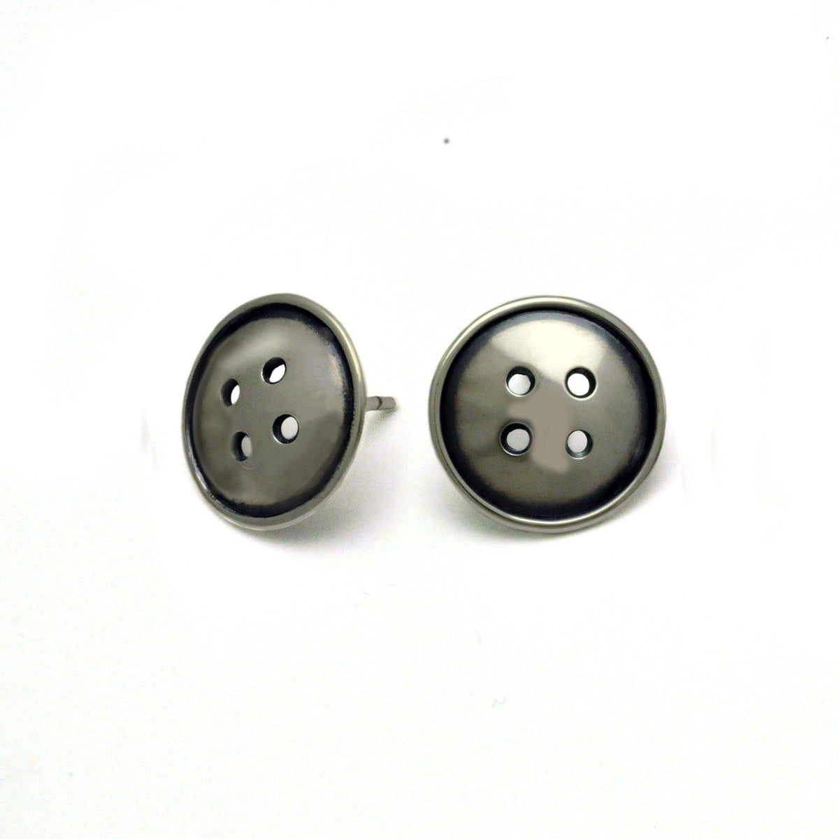 Button stud BTE20 silver earring - Annika Rutlin