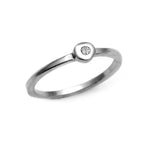 Cairn silver diamond collection solitaire ring by jewellery designer Annika Rutlin