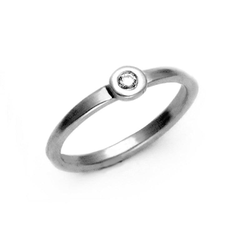 Cairn collection small pebble diamond solitaire ring CAR05 - Annika Rutlin