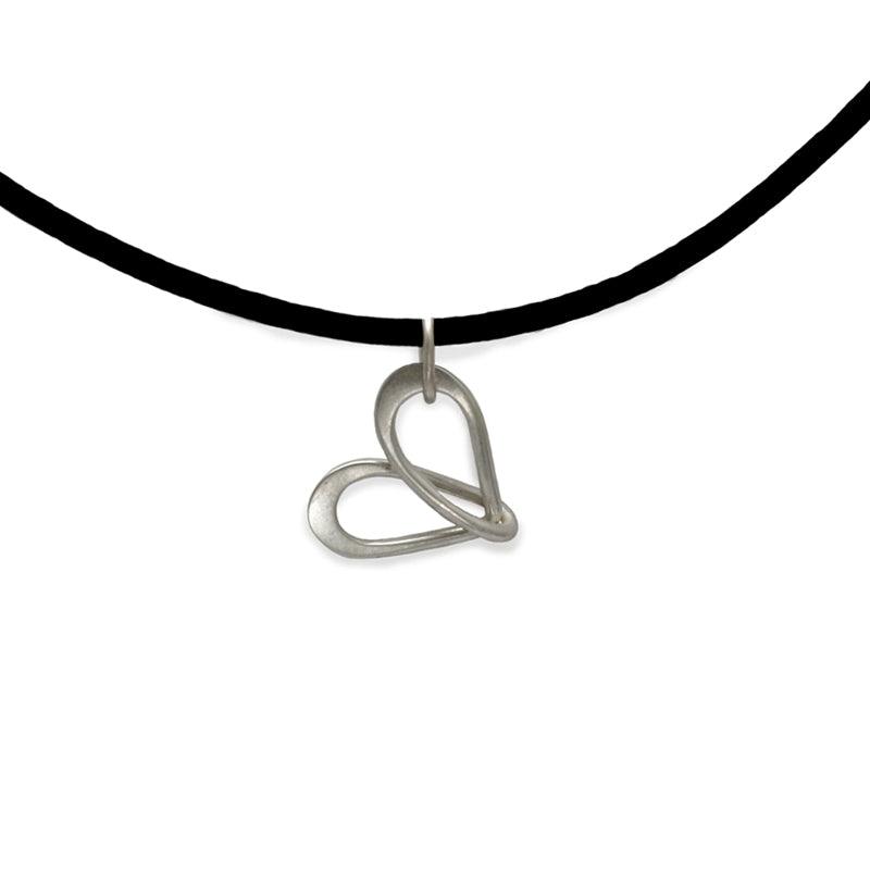 sentimental heart jewellery silver wire pendant inspired by the infinity symbol